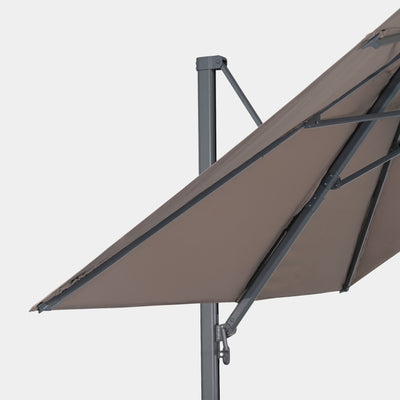 Windproof cantilever parasol Mistral 3x3m - Charcoal grey frame finish
