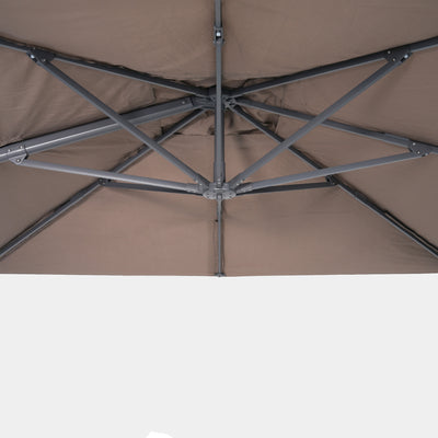 Windproof cantilever parasol Mistral 3x3m - Charcoal grey frame finish