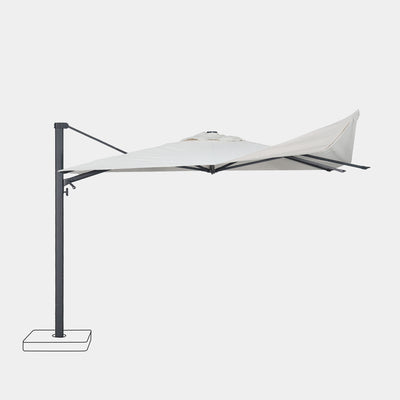 Windproof cantilever parasol Mistral 3x3m - Charcoal grey frame finish