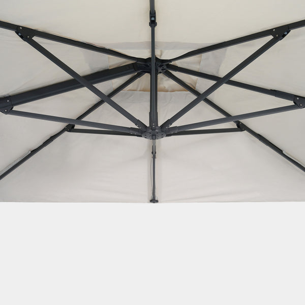 Windproof cantilever parasol Mistral 3x3m - Charcoal grey frame finish