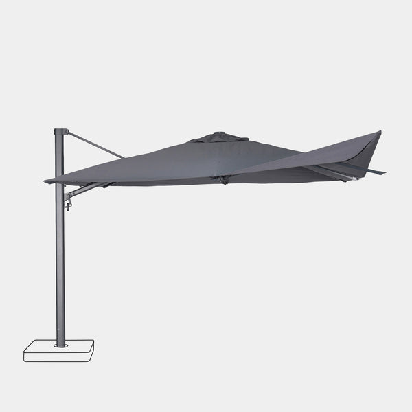 Windproof cantilever parasol Mistral 3x3m - Charcoal grey frame finish