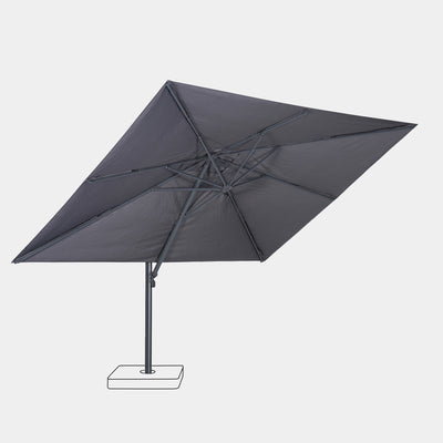 Windproof cantilever parasol Mistral 3x3m - Charcoal grey frame finish