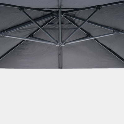 Windproof cantilever parasol Mistral 3x3m - Charcoal grey frame finish
