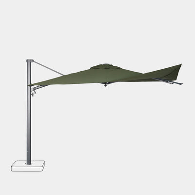 Windproof cantilever parasol Mistral 3x3m - Charcoal grey frame finish