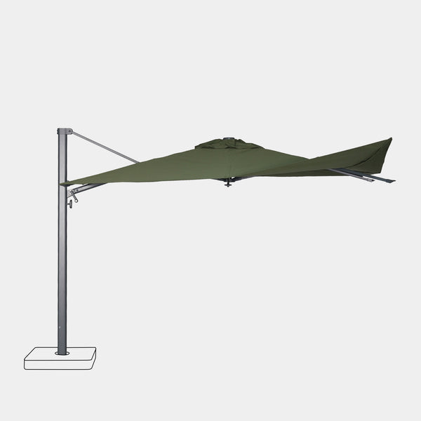 Windproof cantilever parasol Mistral 3x3m - Charcoal grey frame finish