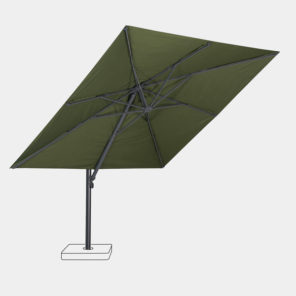 Windproof cantilever parasol Mistral 3x3m - Charcoal grey frame finish