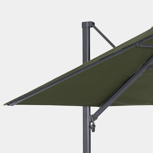 Windproof cantilever parasol Mistral 3x3m - Charcoal grey frame finish