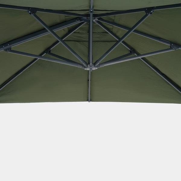 Windproof cantilever parasol Mistral 3x3m - Charcoal grey frame finish