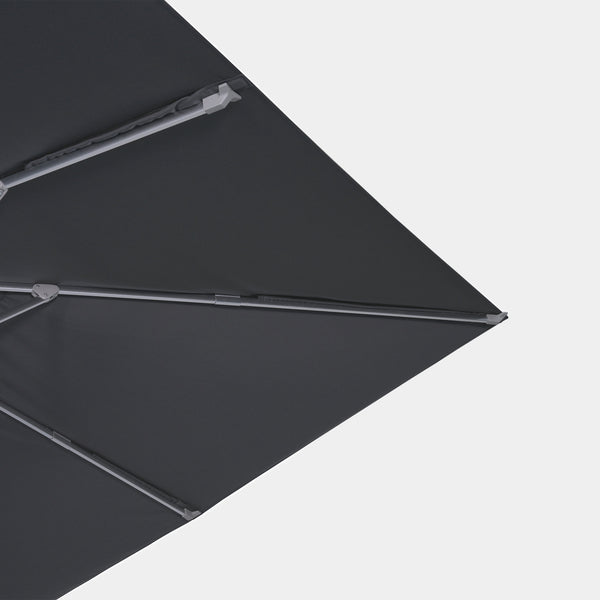 Windproof cantilever parasol Mistral 3x3m - Silver grey frame finish