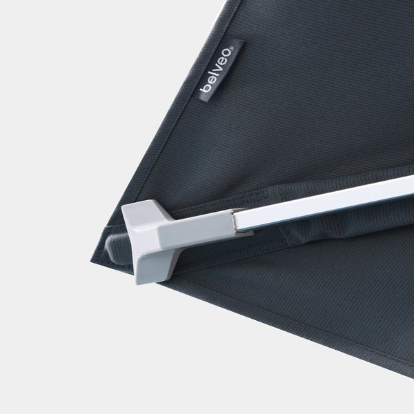 Windproof cantilever parasol Mistral 3x3m - Silver grey frame finish