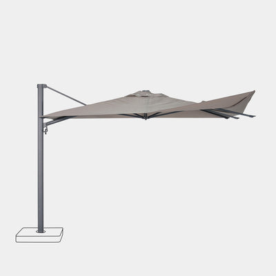 Windproof cantilever parasol Mistral 3x3m - Charcoal grey frame finish