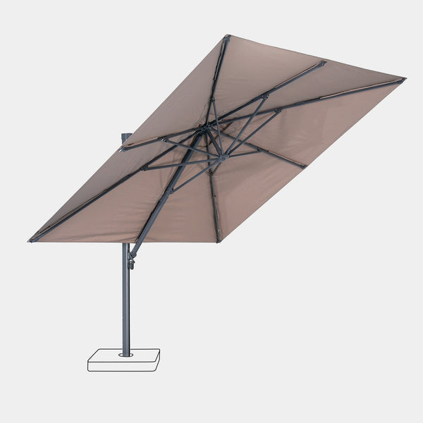 Windproof cantilever parasol Mistral 3x3m - Charcoal grey frame finish