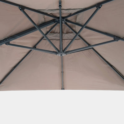 Windproof cantilever parasol Mistral 3x3m - Charcoal grey frame finish
