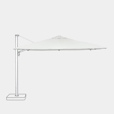 Windproof cantilever parasol Mistral 3x4m - Silver grey frame finish