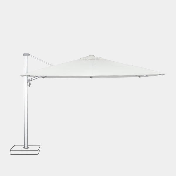 Windproof cantilever parasol Mistral 3x4m - Silver grey frame finish