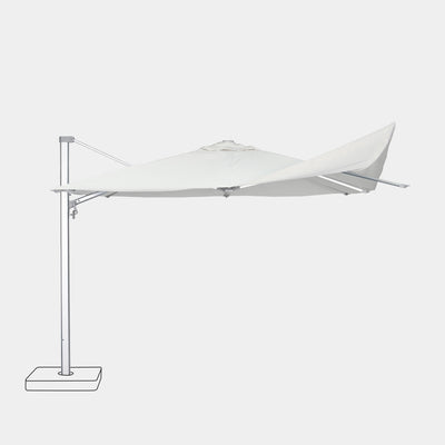 Windproof cantilever parasol Mistral 3x4m - Silver grey frame finish