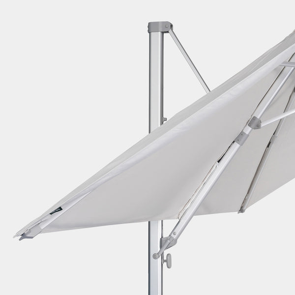 Windproof cantilever parasol Mistral 3x4m - Silver grey frame finish