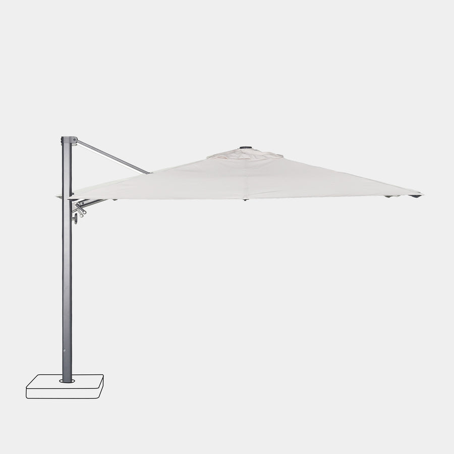 Windproof cantilever parasol Mistral 3x4m - Charcoal grey frame finish