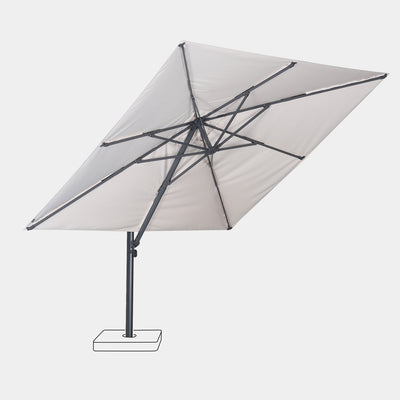 Windproof cantilever parasol Mistral 3x4m - Charcoal grey frame finish