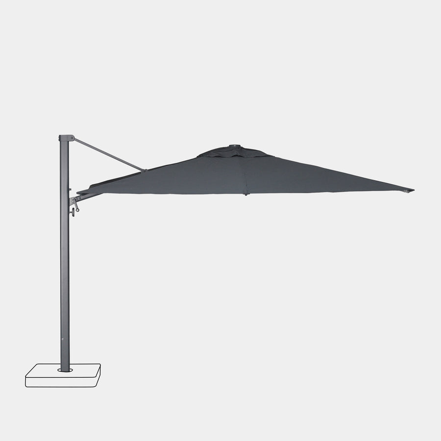Windproof cantilever parasol Mistral 3x4m - Charcoal grey frame finish