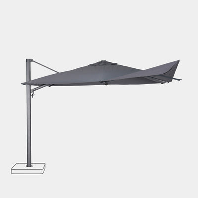 Windproof cantilever parasol Mistral 3x4m - Charcoal grey frame finish