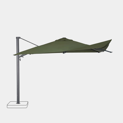 Windproof cantilever parasol Mistral 3x4m - Charcoal grey frame finish