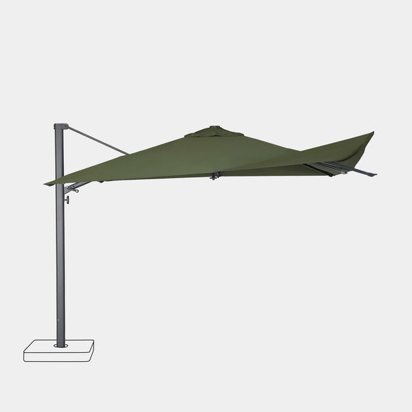 Windproof cantilever parasol Mistral 3x4m - Charcoal grey frame finish