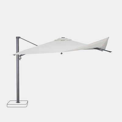 Windproof cantilever parasol Mistral 3x4m - Charcoal grey frame finish