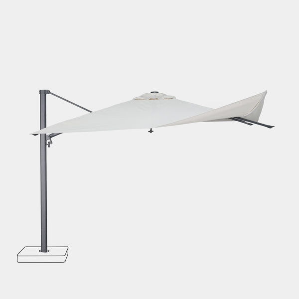 Windproof cantilever parasol Mistral 3x4m - Charcoal grey frame finish