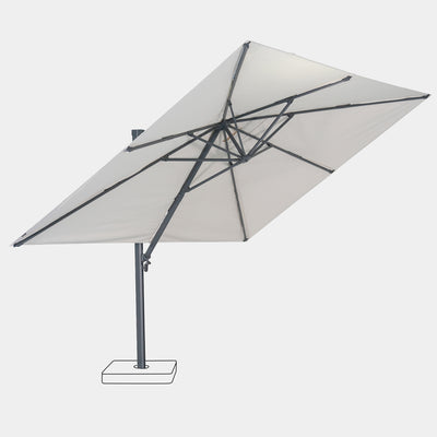 Windproof cantilever parasol Mistral 3x4m - Charcoal grey frame finish