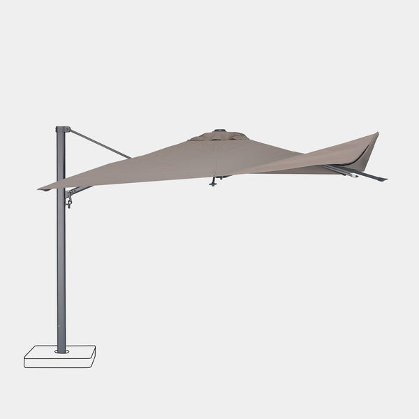Windproof cantilever parasol Mistral 3x4m - Charcoal grey frame finish