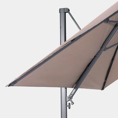 Windproof cantilever parasol Mistral 3x4m - Charcoal grey frame finish