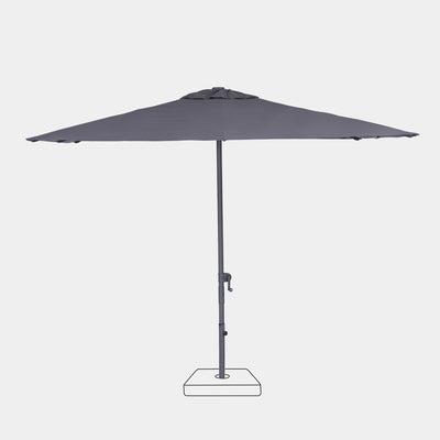 Windproof centre pole parasol Aura 3x3m - Charcoal grey frame inish