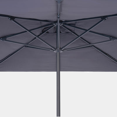 Windproof centre pole parasol Aura 3x3m - Charcoal grey frame inish