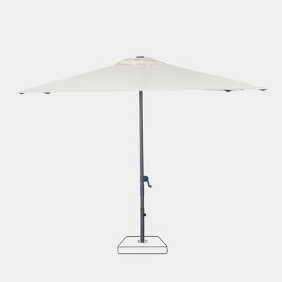 Windproof centre pole parasol Aura 3x3m - Charcoal grey frame inish