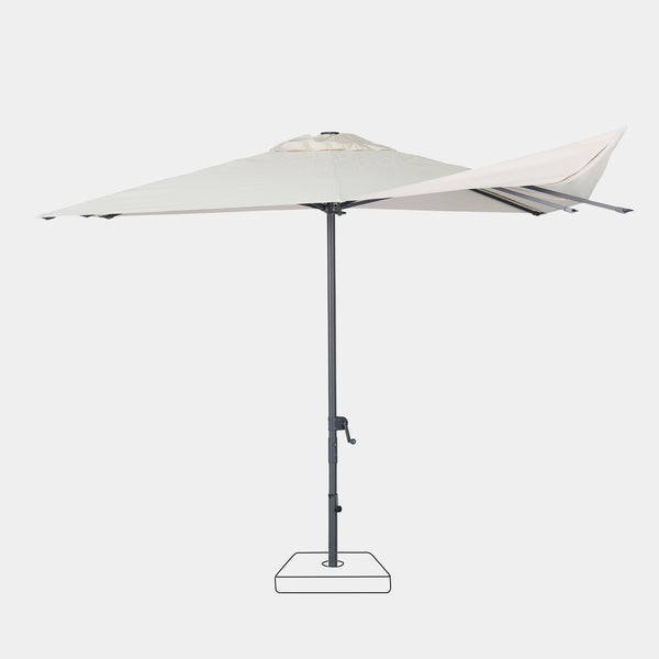 Windproof centre pole parasol Aura 3x3m - Charcoal grey frame inish
