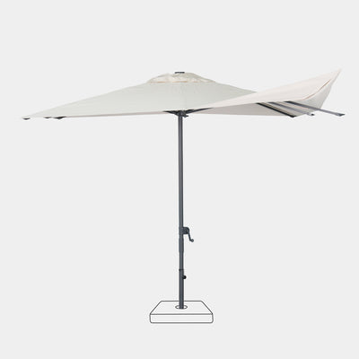 Windproof centre pole parasol Aura 3x3m - Charcoal grey frame inish