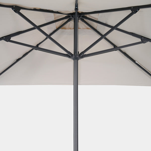 Windproof centre pole parasol Aura 3x3m - Charcoal grey frame inish