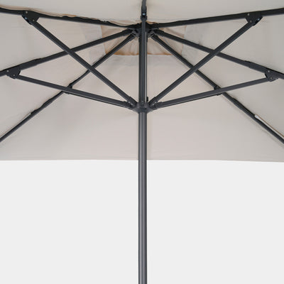 Windproof centre pole parasol Aura 3x3m - Charcoal grey frame inish