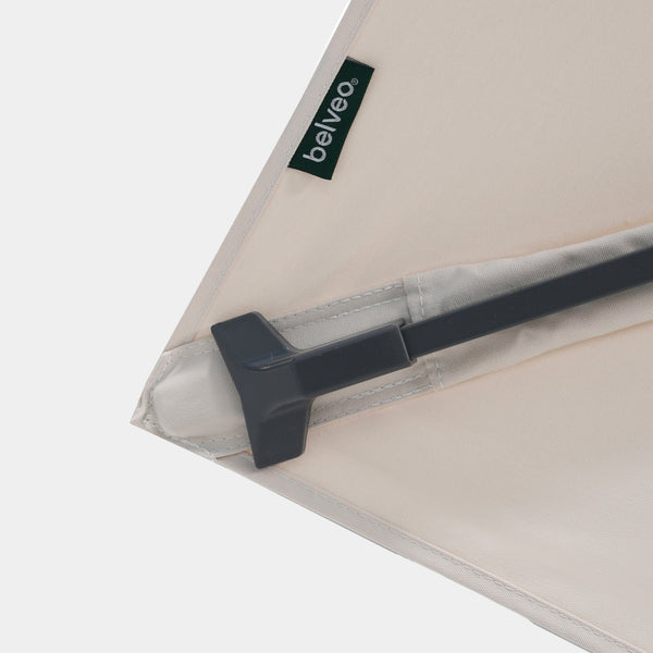 Windproof centre pole parasol Aura 3x3m - Charcoal grey frame inish