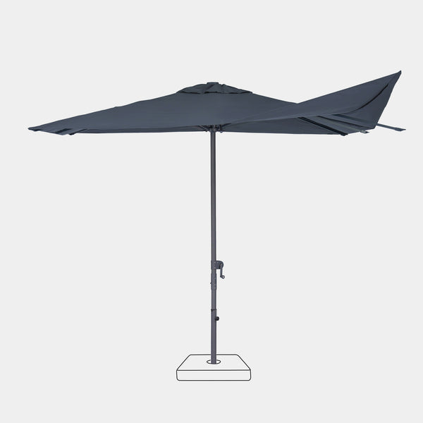 Windproof centre pole parasol Aura 3x3m - Charcoal grey frame inish