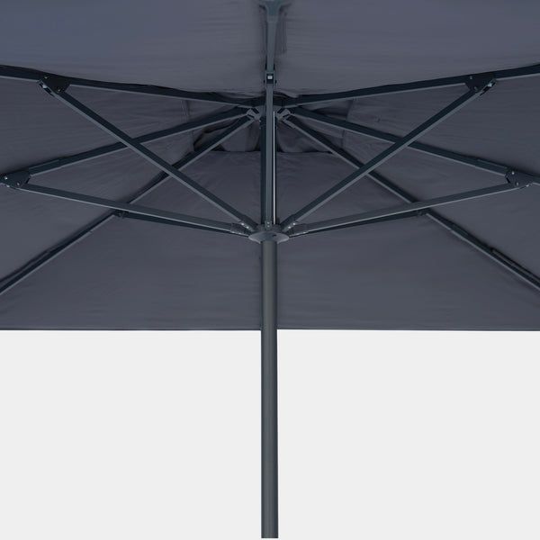 Windproof centre pole parasol Aura 3x3m - Charcoal grey frame inish