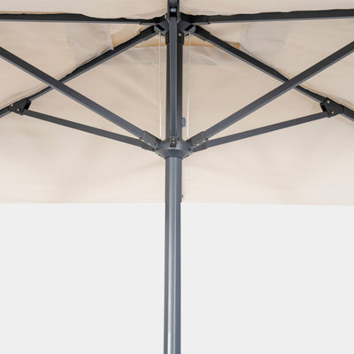Windproof centre pole parasol Aura 3x2m - Charcoal grey frame finish