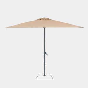 Windproof centre pole parasol Aura 3x2m - Charcoal grey frame finish