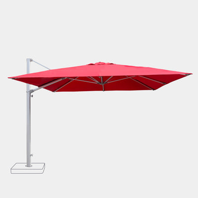Windproof cantilever parasol Mistral 3x3m - Silver grey frame finish