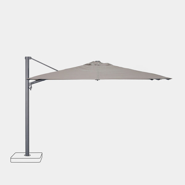 Windproof cantilever parasol Mistral 3x3m - Charcoal grey frame finish