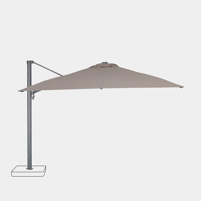 Windproof cantilever parasol Mistral 3x4m - Charcoal grey frame finish