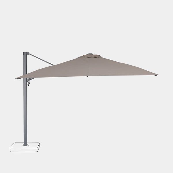 Windproof cantilever parasol Mistral 3x4m - Charcoal grey frame finish
