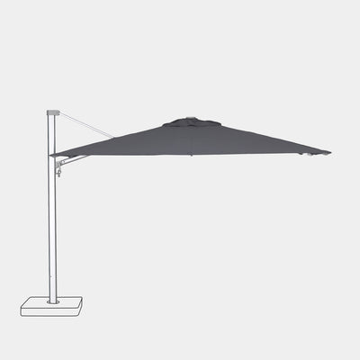 Windproof cantilever parasol Mistral 3x3m - Silver grey frame finish
