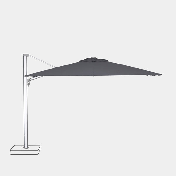 Windproof cantilever parasol Mistral 3x3m - Silver grey frame finish